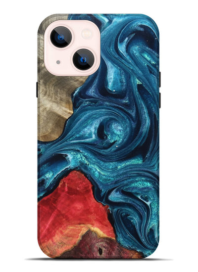 iPhone 14 Plus Wood Live Edge Phone Case - Easton (Blue, 819990)