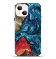 iPhone 14 Plus Wood Live Edge Phone Case - Easton (Blue, 819990)