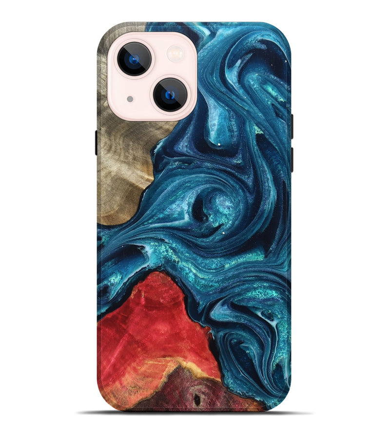 iPhone 14 Plus Wood Live Edge Phone Case - Easton (Blue, 819990)