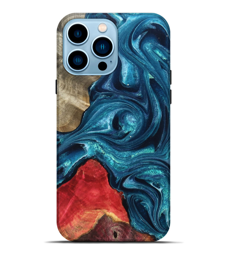 iPhone 14 Pro Max Wood Live Edge Phone Case - Easton (Blue, 819990)