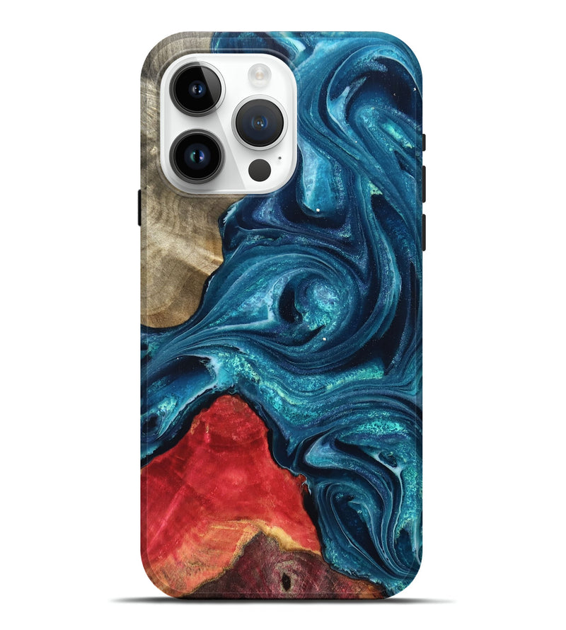 iPhone 15 Pro Max Wood Live Edge Phone Case - Easton (Blue, 819990)