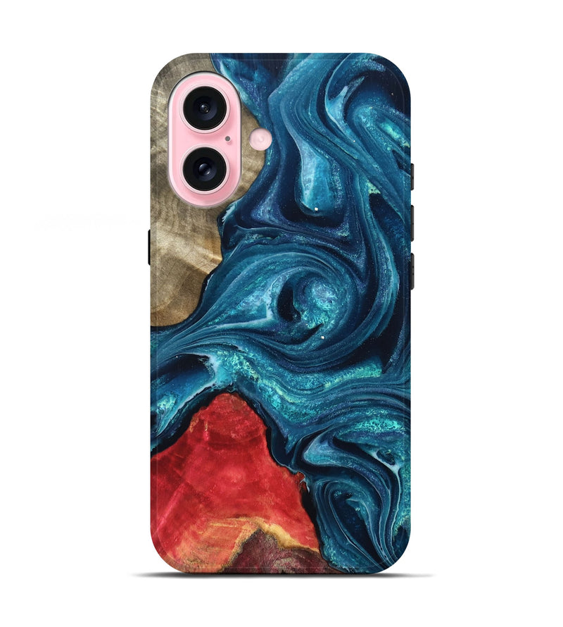 iPhone 17 Wood Live Edge Phone Case - Easton (Blue, 819990)