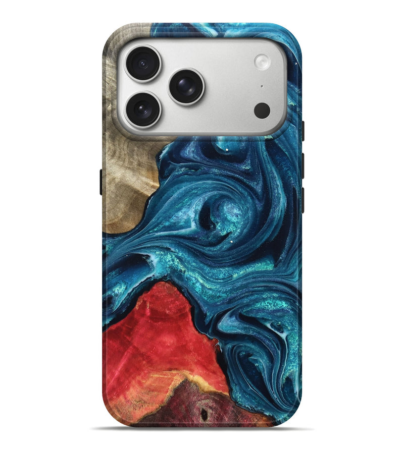 iPhone 17 Pro Max Wood Live Edge Phone Case - Easton (Blue, 819990)