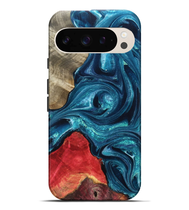 Pixel 10 Pro XL Wood Live Edge Phone Case - Easton (Blue, 819990)