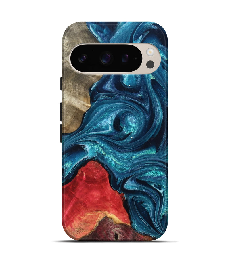 Pixel 9 Wood Live Edge Phone Case - Easton (Blue, 819990)