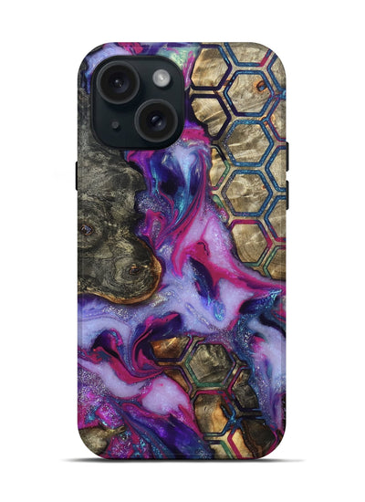 iPhone 15 Wood Live Edge Phone Case - Marvel (Pattern, 819992)