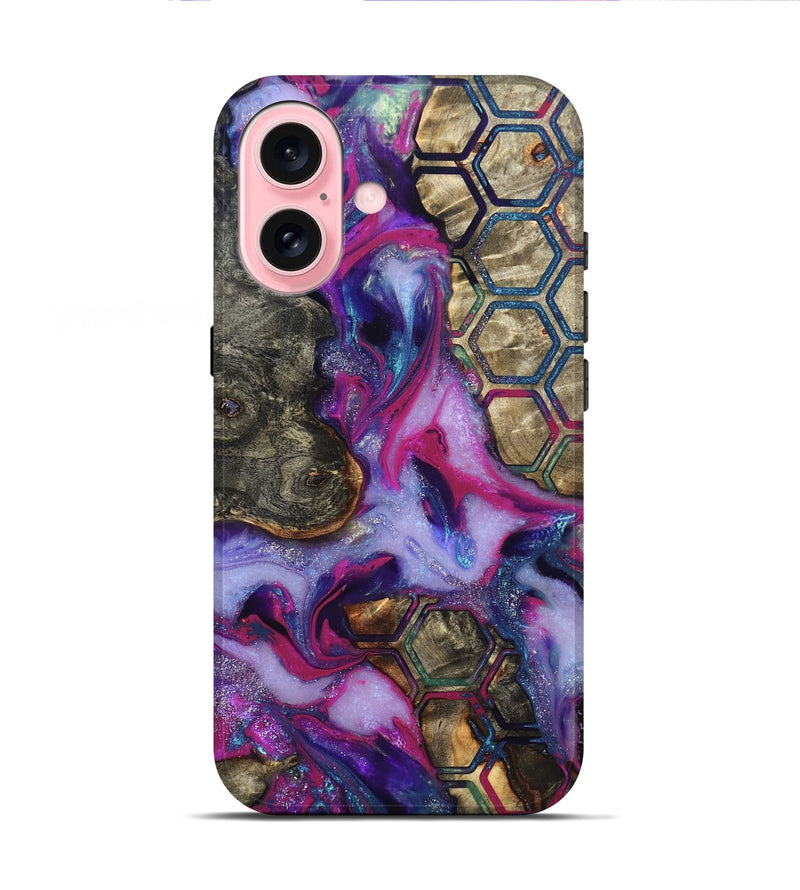 iPhone 16 Wood Live Edge Phone Case - Marvel (Pattern, 819992)