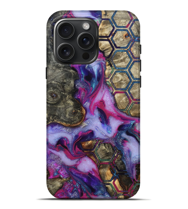 iPhone 16 Pro Max Wood Live Edge Phone Case - Marvel (Pattern, 819992)