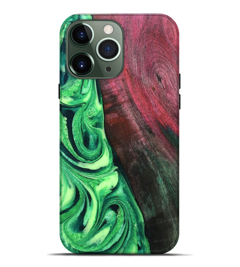 iPhone 13 Pro Max Wood Live Edge Phone Case - Dorla (Green, 819995)
