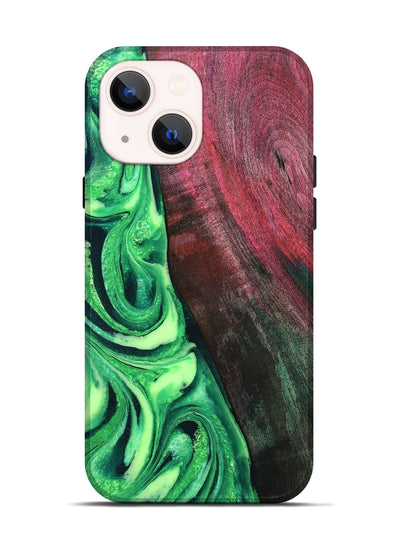 iPhone 14 Wood Live Edge Phone Case - Dorla (Green, 819995)