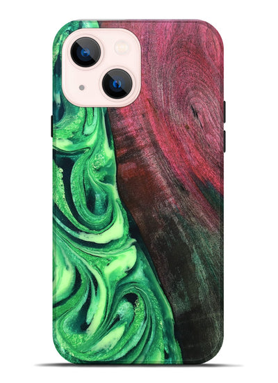 iPhone 14 Plus Wood Live Edge Phone Case - Dorla (Green, 819995)