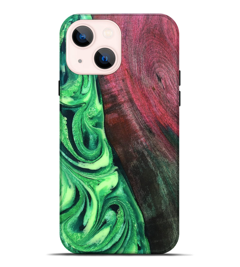 iPhone 14 Plus Wood Live Edge Phone Case - Dorla (Green, 819995)
