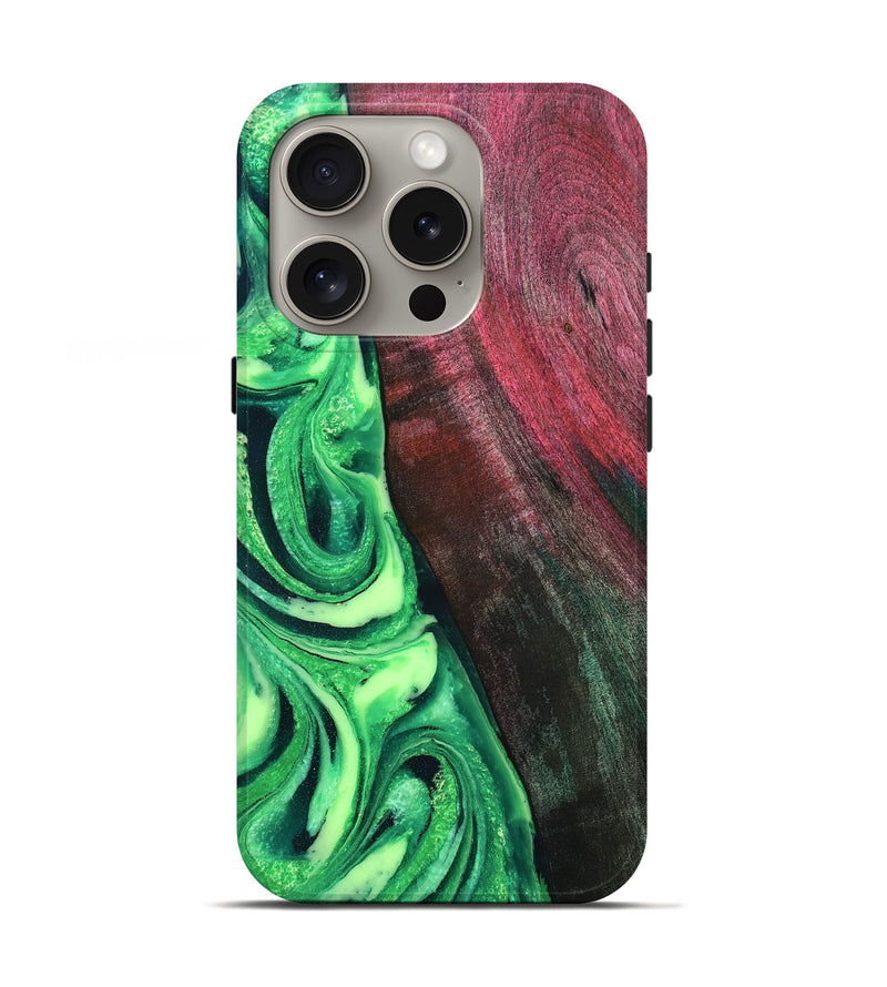 iPhone 16 Pro Wood Live Edge Phone Case - Dorla (Green, 819995)