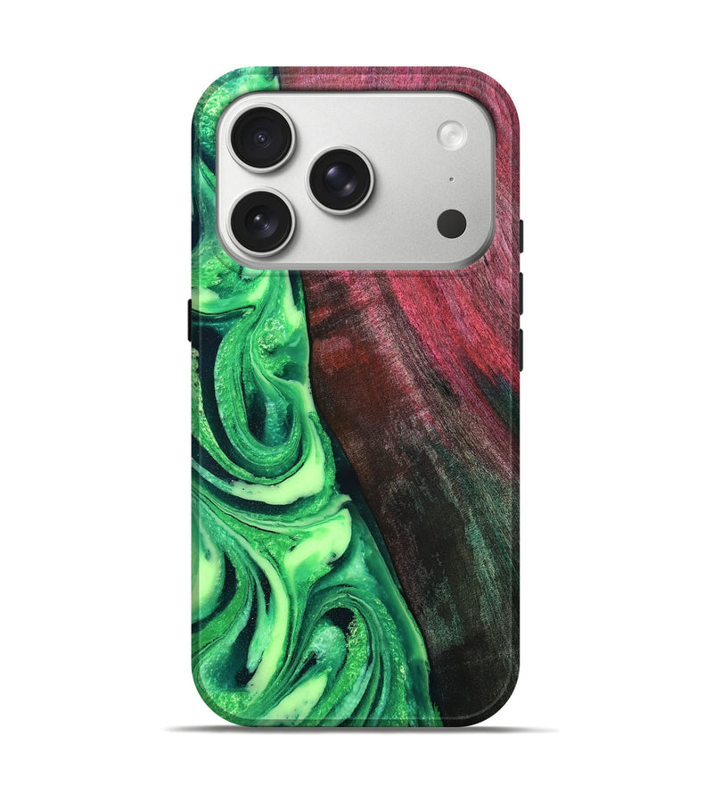 iPhone 17 Pro Wood Live Edge Phone Case - Dorla (Green, 819995)