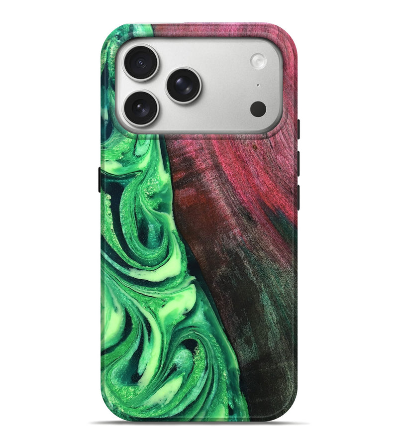 iPhone 17 Pro Max Wood Live Edge Phone Case - Dorla (Green, 819995)
