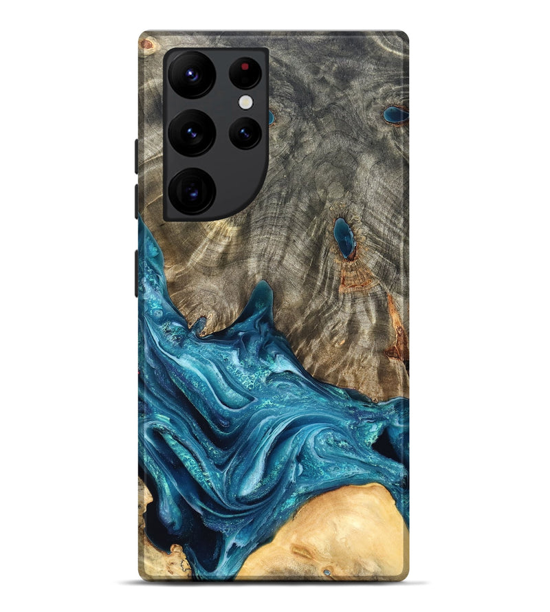 Galaxy S22 Ultra Wood Live Edge Phone Case - Tera (Blue, 819998)