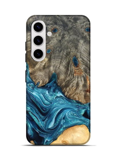 Galaxy S25 Wood Live Edge Phone Case - Tera (Blue, 819998)
