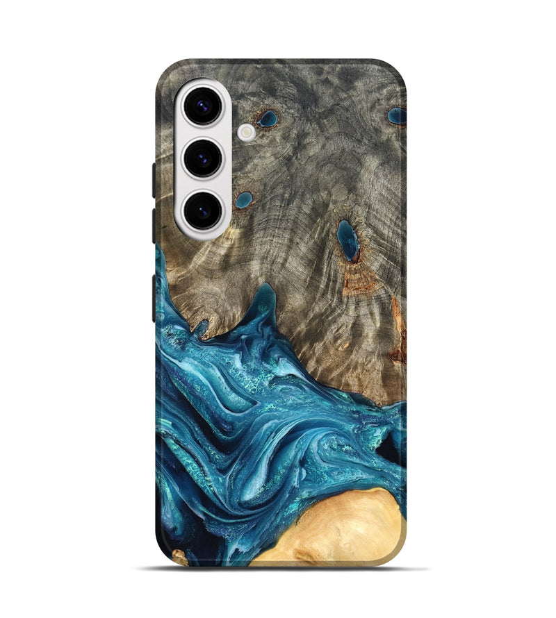 Galaxy S25 Wood Live Edge Phone Case - Tera (Blue, 819998)