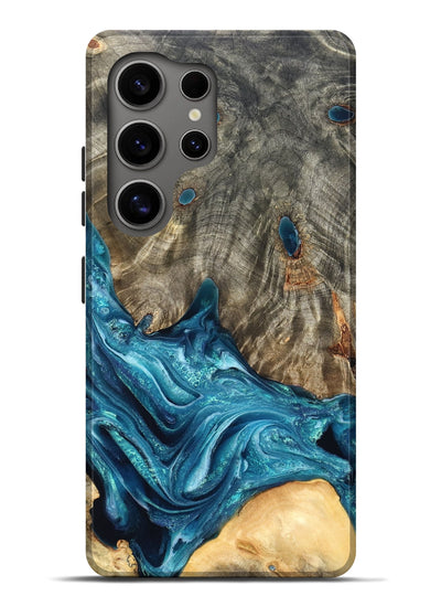Galaxy S25 Ultra Wood Live Edge Phone Case - Tera (Blue, 819998)