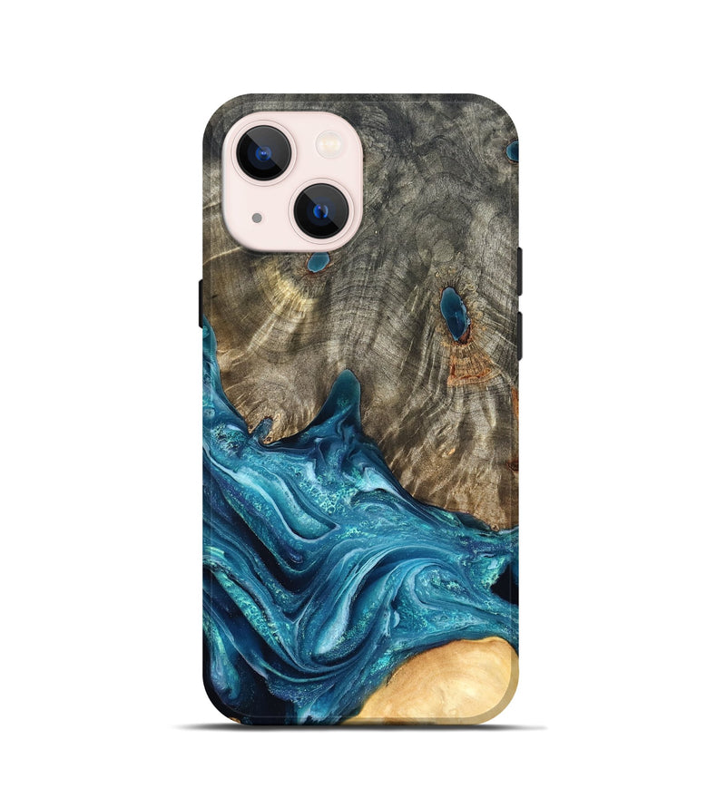 iPhone 13 mini Wood Live Edge Phone Case - Tera (Blue, 819998)