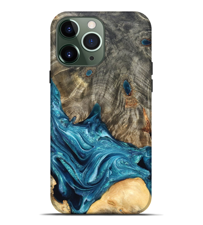 iPhone 13 Pro Max Wood Live Edge Phone Case - Tera (Blue, 819998)
