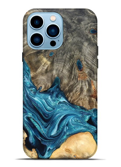 iPhone 14 Pro Max Wood Live Edge Phone Case - Tera (Blue, 819998)