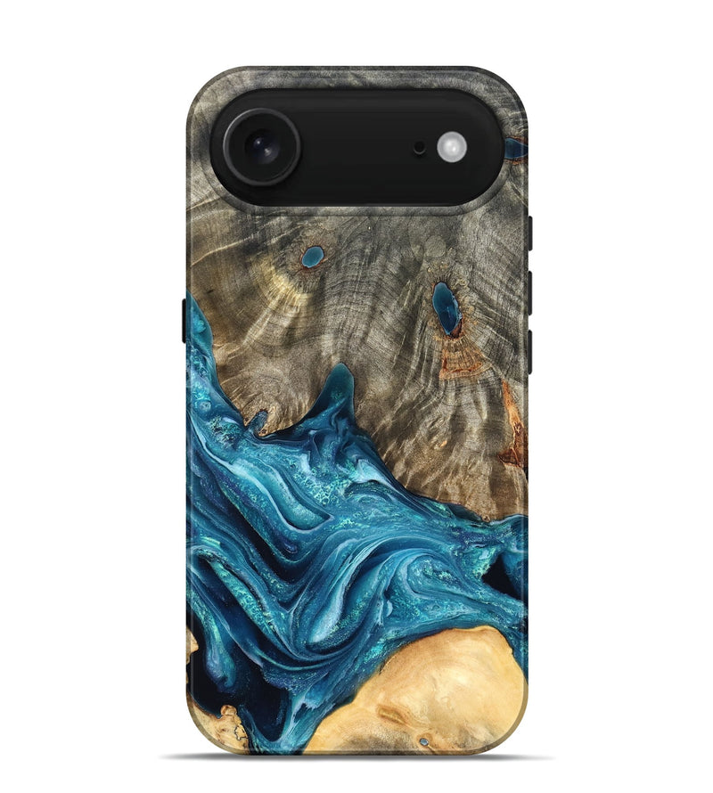 iPhone 17 Air Wood Live Edge Phone Case - Tera (Blue, 819998)