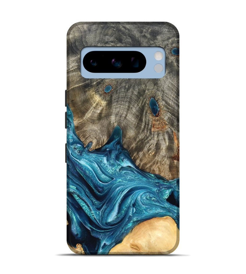 Pixel 8 Pro Wood Live Edge Phone Case - Tera (Blue, 819998)
