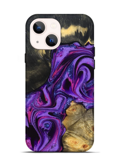 iPhone 14 Wood Live Edge Phone Case - Edmund (Purple, 820000)