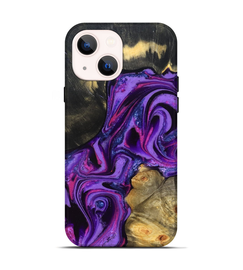 iPhone 14 Wood Live Edge Phone Case - Edmund (Purple, 820000)