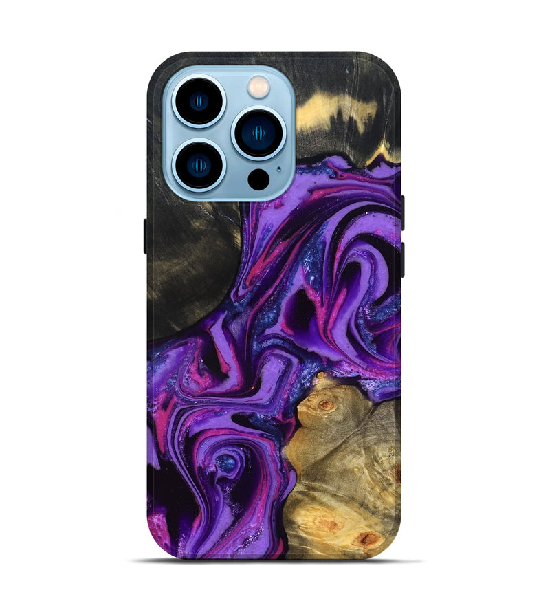 iPhone 14 Pro Wood Live Edge Phone Case - Edmund (Purple, 820000)