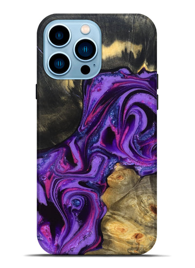 iPhone 14 Pro Max Wood Live Edge Phone Case - Edmund (Purple, 820000)