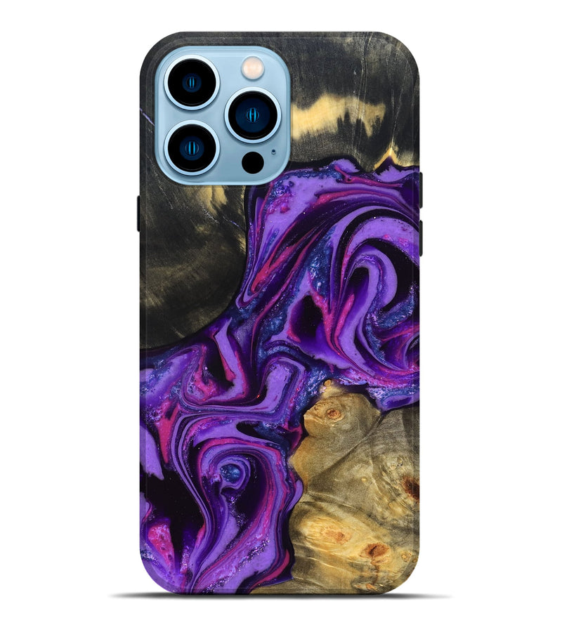 iPhone 14 Pro Max Wood Live Edge Phone Case - Edmund (Purple, 820000)