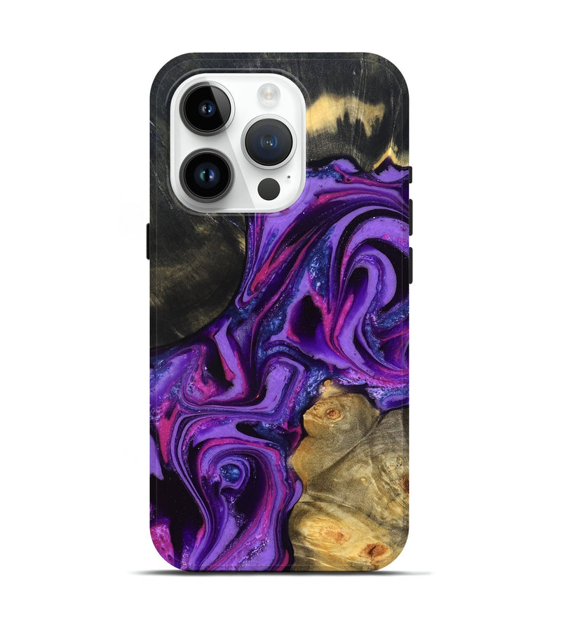 iPhone 15 Pro Wood Live Edge Phone Case - Edmund (Purple, 820000)