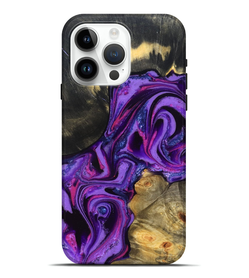 iPhone 15 Pro Max Wood Live Edge Phone Case - Edmund (Purple, 820000)