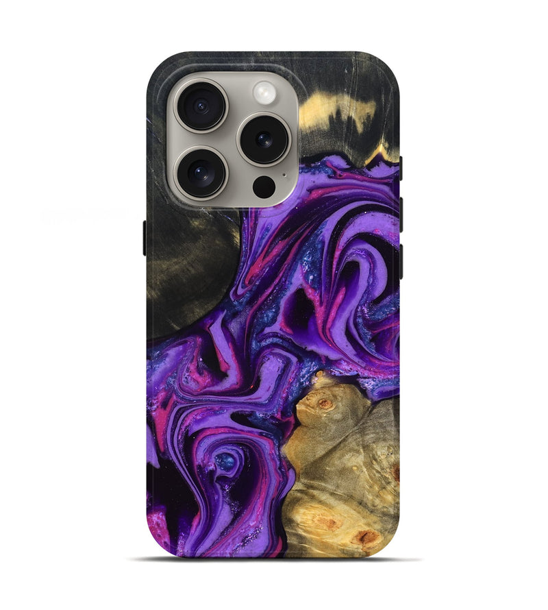iPhone 16 Pro Wood Live Edge Phone Case - Edmund (Purple, 820000)