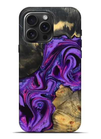 iPhone 16 Pro Max Wood Live Edge Phone Case - Edmund (Purple, 820000)