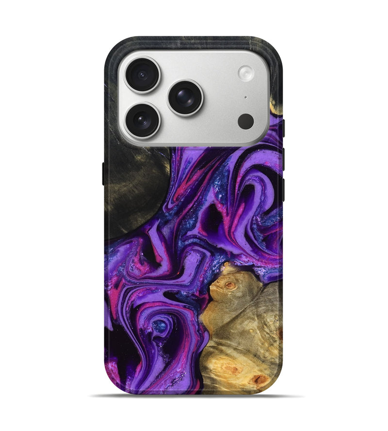 iPhone 17 Pro Wood Live Edge Phone Case - Edmund (Purple, 820000)