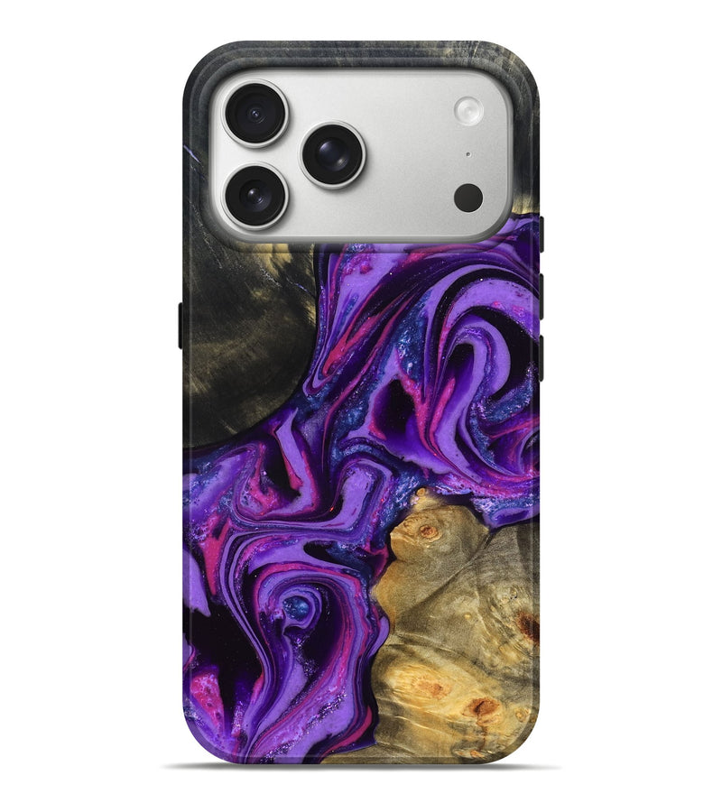iPhone 17 Pro Max Wood Live Edge Phone Case - Edmund (Purple, 820000)