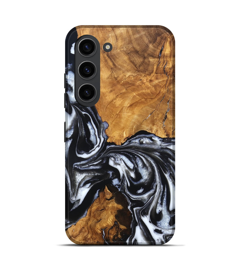 Galaxy S23 Wood Live Edge Phone Case - Jonas (Black & White, 820001)