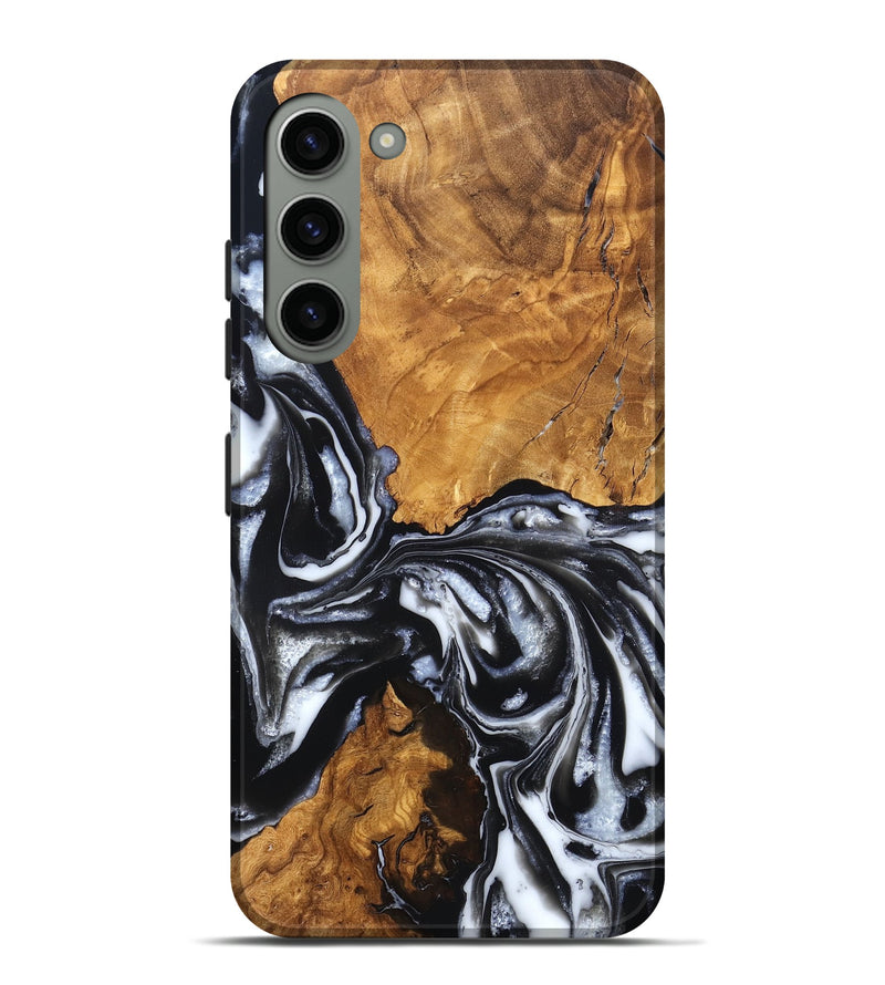 Galaxy S23 Plus Wood Live Edge Phone Case - Jonas (Black & White, 820001)