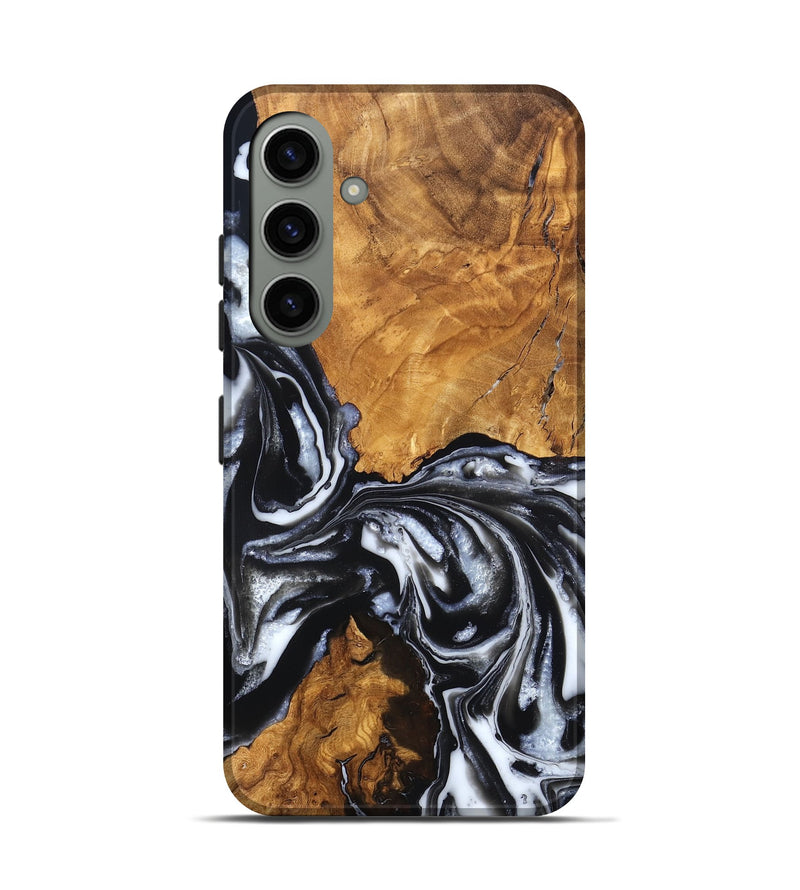 Galaxy S24 Wood Live Edge Phone Case - Jonas (Black & White, 820001)