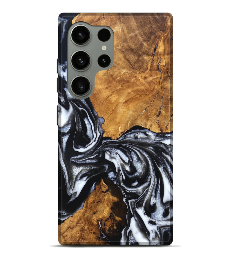 Galaxy S24 Ultra Wood Live Edge Phone Case - Jonas (Black & White, 820001)