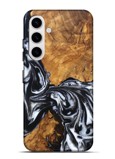 Galaxy S25 Plus Wood Live Edge Phone Case - Jonas (Black & White, 820001)