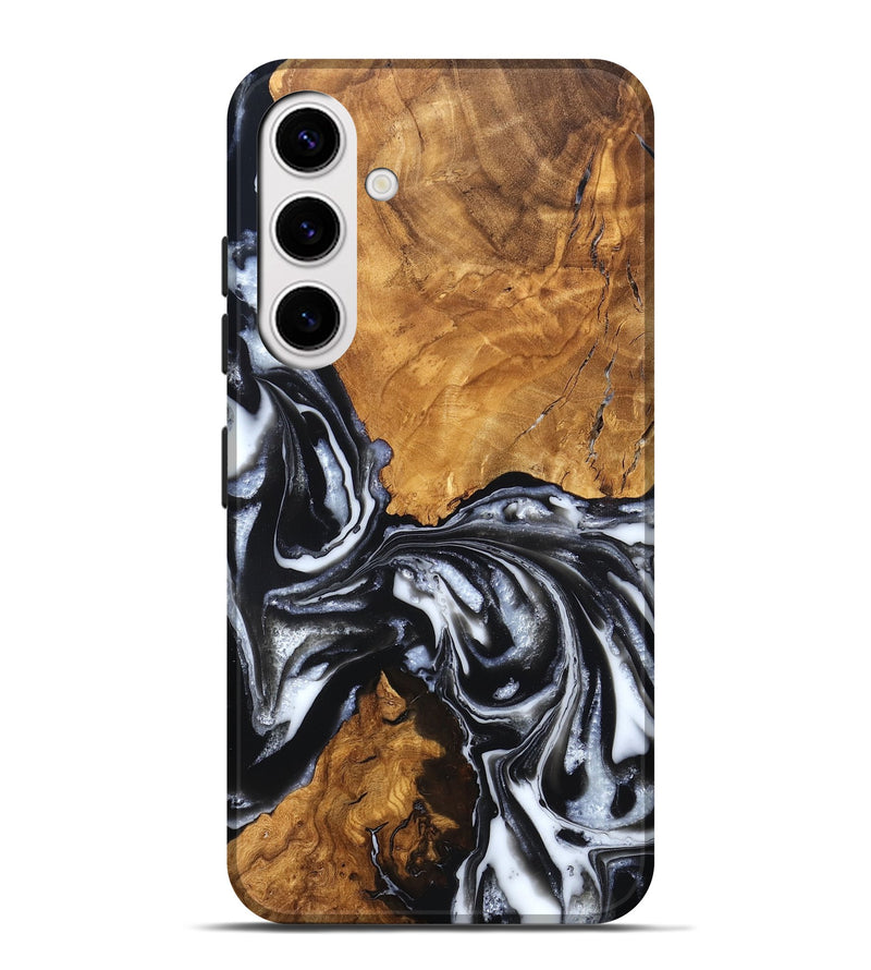 Galaxy S25 Plus Wood Live Edge Phone Case - Jonas (Black & White, 820001)