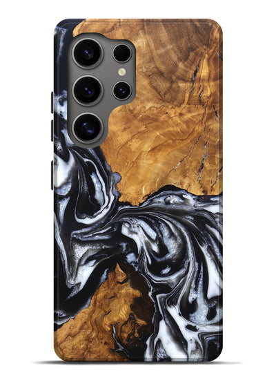Galaxy S25 Ultra Wood Live Edge Phone Case - Jonas (Black & White, 820001)