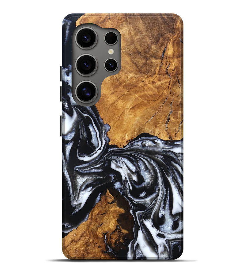 Galaxy S25 Ultra Wood Live Edge Phone Case - Jonas (Black & White, 820001)