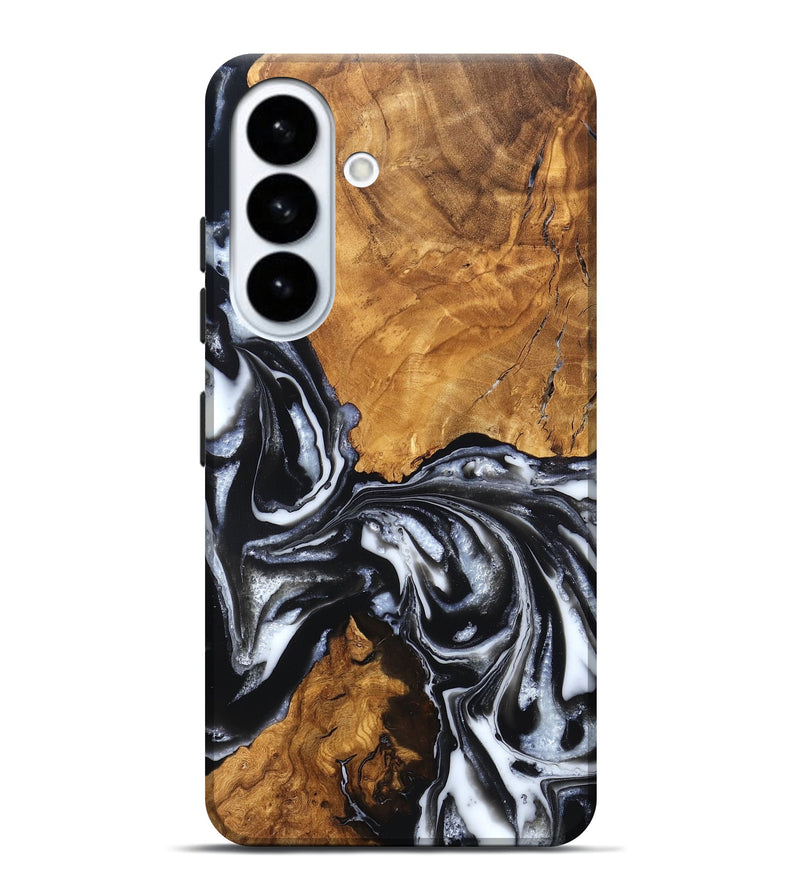 Galaxy S26 Plus Wood Live Edge Phone Case - Jonas (Black & White, 820001)