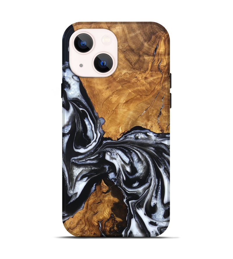 iPhone 14 Wood Live Edge Phone Case - Jonas (Black & White, 820001)