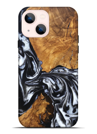iPhone 14 Plus Wood Live Edge Phone Case - Jonas (Black & White, 820001)